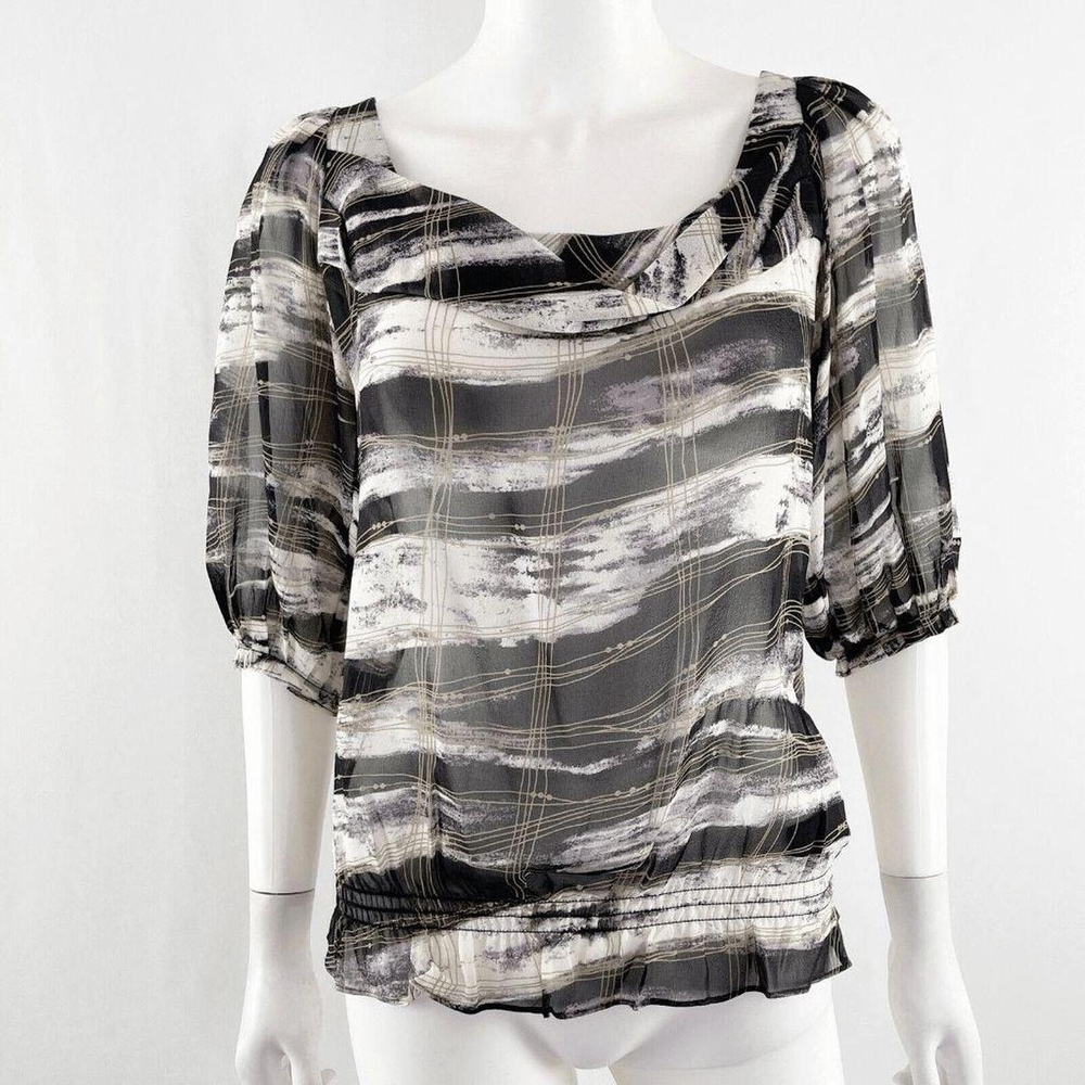 Ted Baker London Elegant Black and White Women's Blouse - Size 4